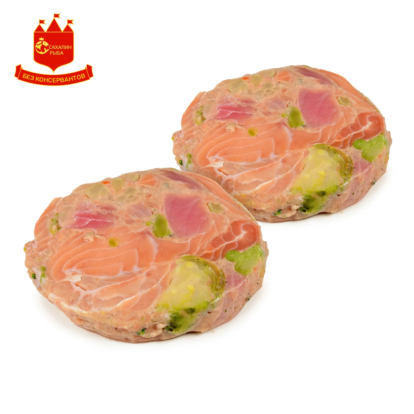 Медальоны из кеты и тунца с брокколи 200 гр.