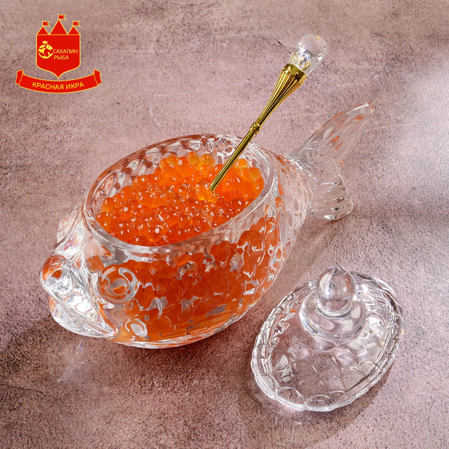 Икорница-рыбка с ложкой