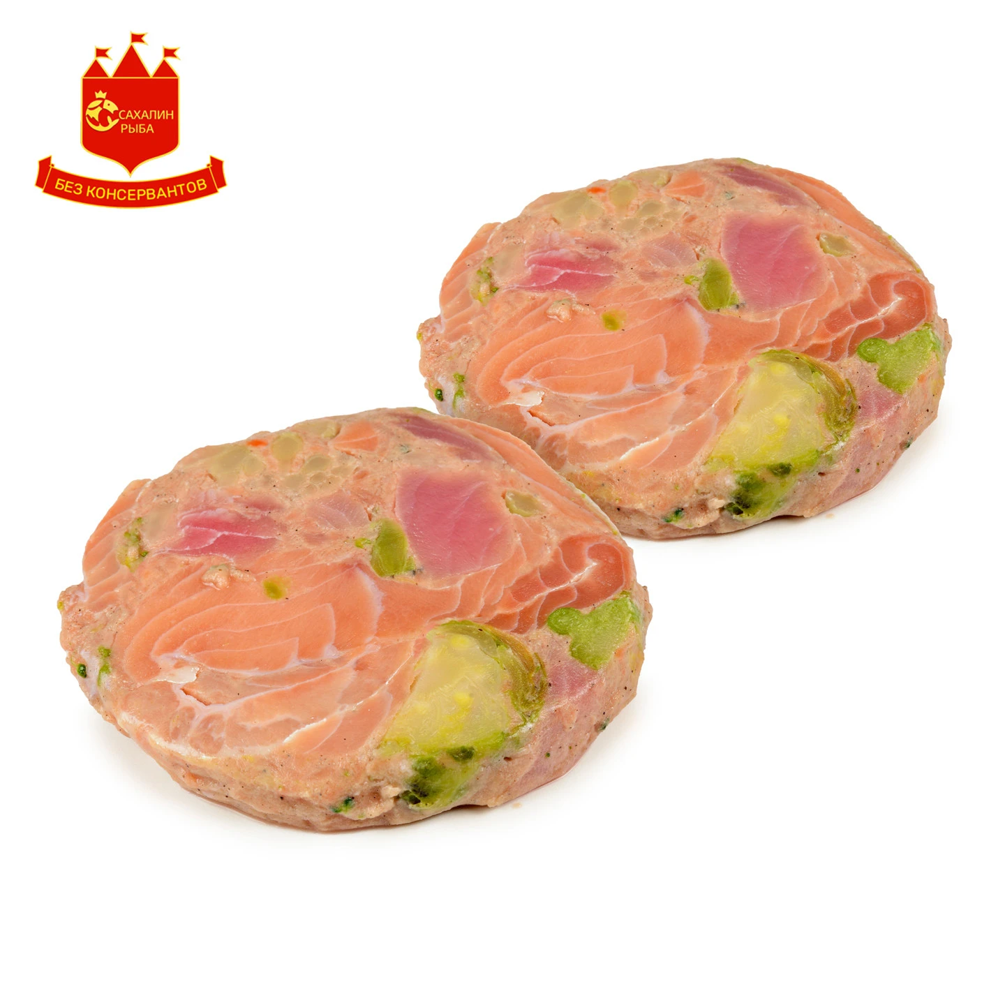 Медальоны из кеты и тунца с брокколи 200 гр.