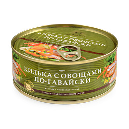 Килька балтийская обжаренная с овощами по-гавайски 240 гр.